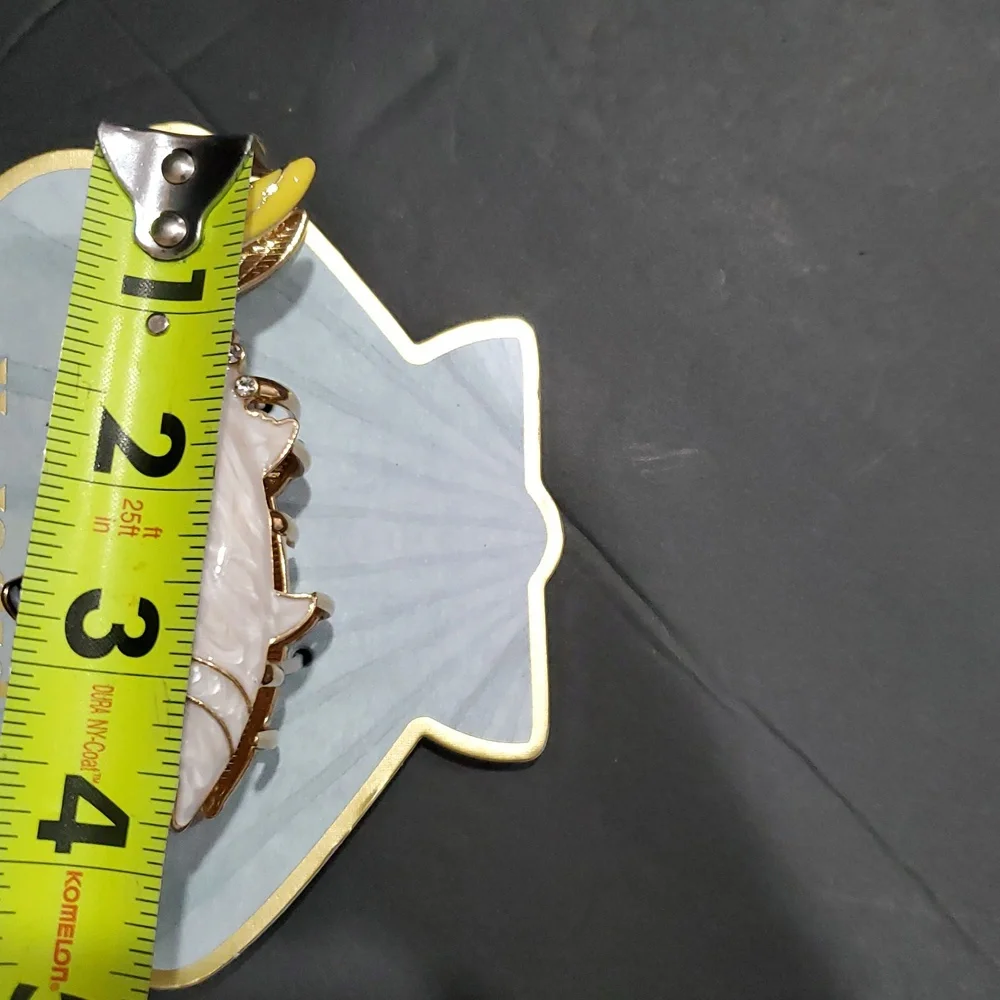 yellowfin tuna fish blue white striped hair claw‎ clip brand new